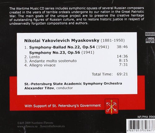 WARTIME MUSIC, VOLUME 01 - MIASKOVSKY: SYMPHONIES 22 & 23