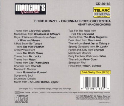 MANCINI'S GREATEST HITS - Erich Kunzel, Cincinnati Pops