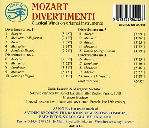 Mozart: Divertimenti K. 439b, Nos. 1-4 - Classical Winds