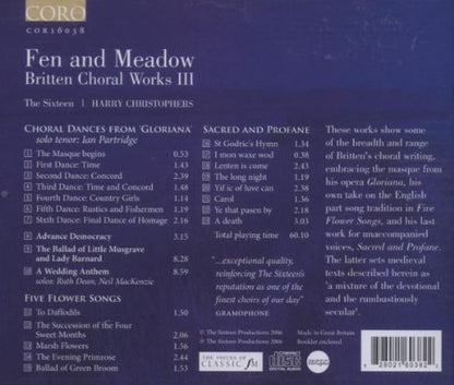 Fen and Meadow: Britten Choral Works, Volume III - Ian Partridge; The Sixteen