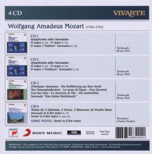 MOZART: 6 SYMPHONIES AFTER SERENADES; OVERTURES; EINE KLEINE NACHTMUSIK and more (4 CDS)