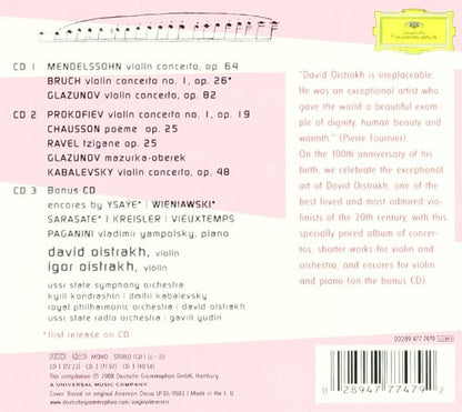 DAVID OISTRAKH: CONCERTOS AND ENCORES (3 CDS)