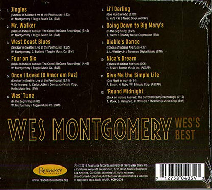 WES MONTGOMERY: Wes's Best: The Best of Wes Montgomery on Resonance