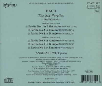 BACH: 6 PARTITAS - ANGELA HEWITT (2 CDS)
