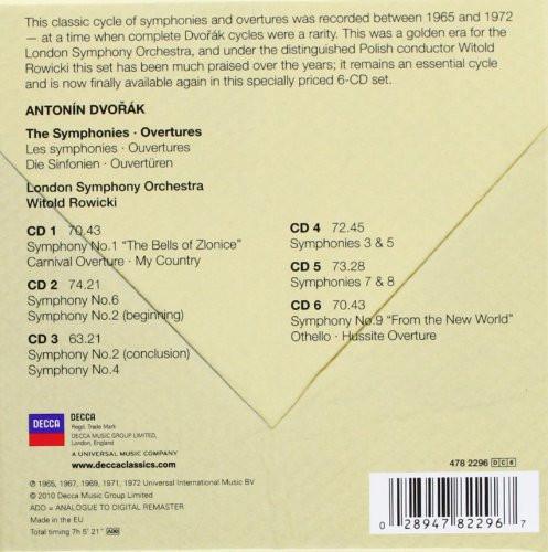 DVORAK: THE SYMPHONIES AND OVERTURES - ROWICKI, LONDON SYMPHONY (6 CDS)