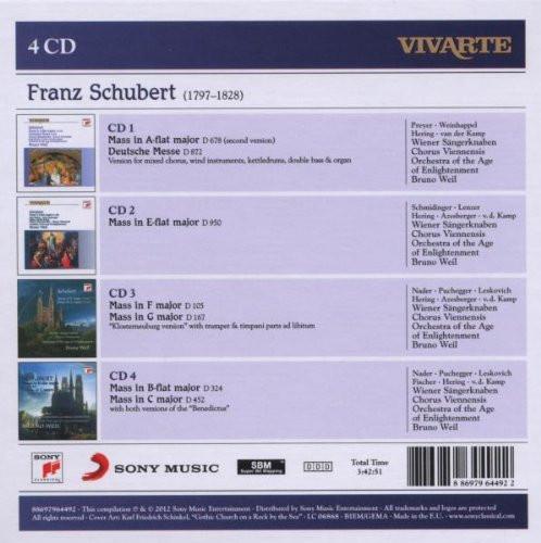 SCHUBERT: MASSES - Bruno Weil, Orchestra of the Age of Enlightenment, Vienna Boys Choir (4 CDs)
