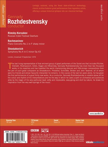Gennady Rozhdestvensky (performing RACHMANINOV, SHOSTAKOVICH, RIMSKY-KORSAKOV): Classic Archive (DVD)