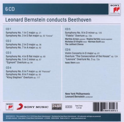 Beethoven: Symphonies Nos. 1-9, Overtures, Violin Concerto - Bernstein, Stern, New York Philharmonic (6 CDs)