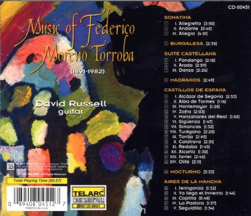 TORROBA: MUSIC OF MORENO TORROBA - David Russell, guitar