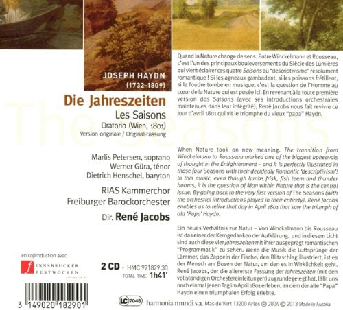 HAYDN: The Seasons - Rene Jacobs, RIAS Kammerchor, Freiburger Barockorchester (2 CDs)
