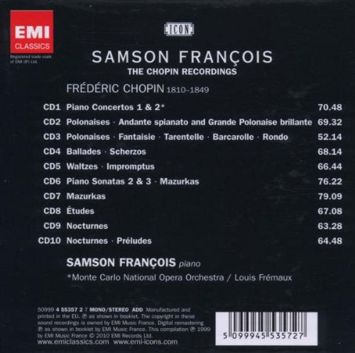 SAMSON FRANCOIS: THE CHOPIN RECORDINGS (10 CDS)