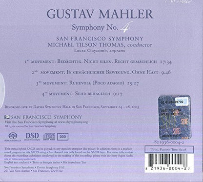 MAHLER: SYMPHONY No. 4 - San Francisco Symphony, Tilson-Thomas (HYBRID SACD)