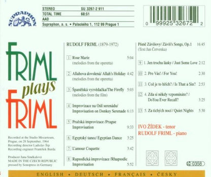 Friml Plays Friml - Ivo Zidek, Rudolf Friml