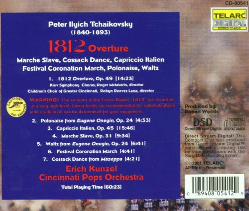 TCHAIKOVSKY: 1812 OVERTURE, MARCHE SLAV; COSSACK DANCE, CAPRICCIO ITALIEN and MORE - Erich Kunzel, Cincinnati Pops Orchestra