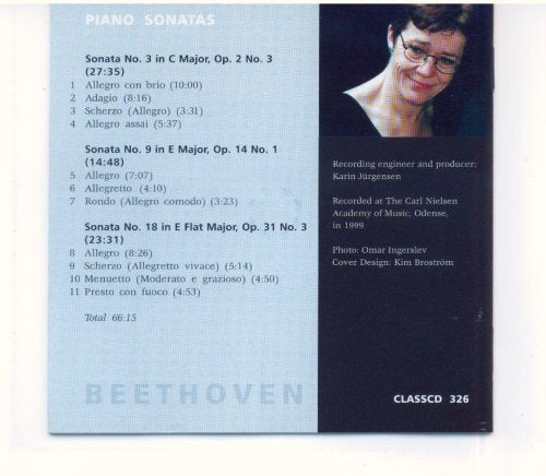 BEETHOVEN: Piano Sonatas No. 3, 9, 18 - Anne Oland