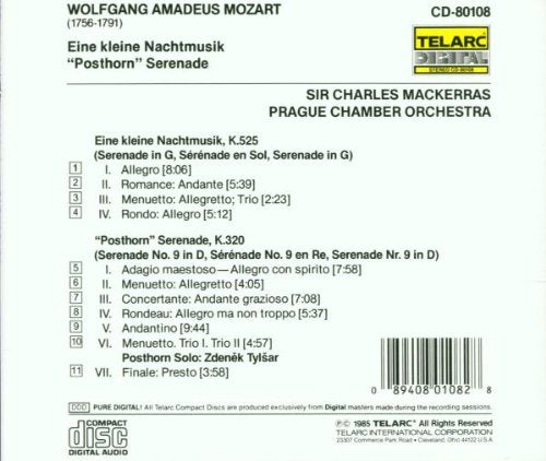 MOZART: EINE KLEINE NACHTMUSIK, "POSTHORN" SERENADE - Charles Mackerras, Prague Chamber Orchestra
