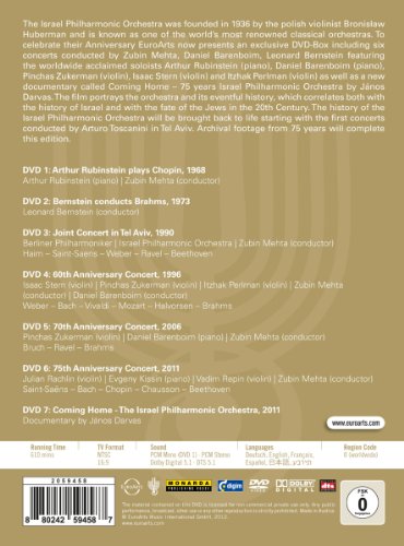 Israel Philharmonic Anniversary Edition - Rubinstein, Mehta, Zukerman, Stern, Bernstein, Barenboim, Perlman and More (7 DVDs)