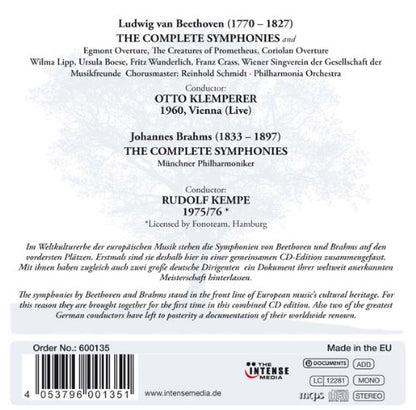 BEETHOVEN & BRAHMS: COMPLETE SYMPHONIES - KEMPE, KLEMPERER (10 CDS)