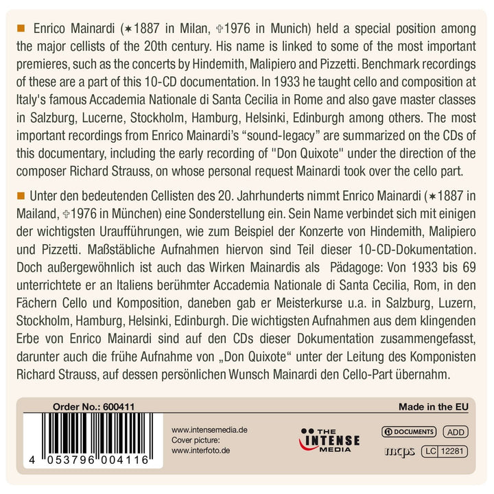 ENRICO MAINARDI - THE CELLO CHAMPION  (10 CDS)