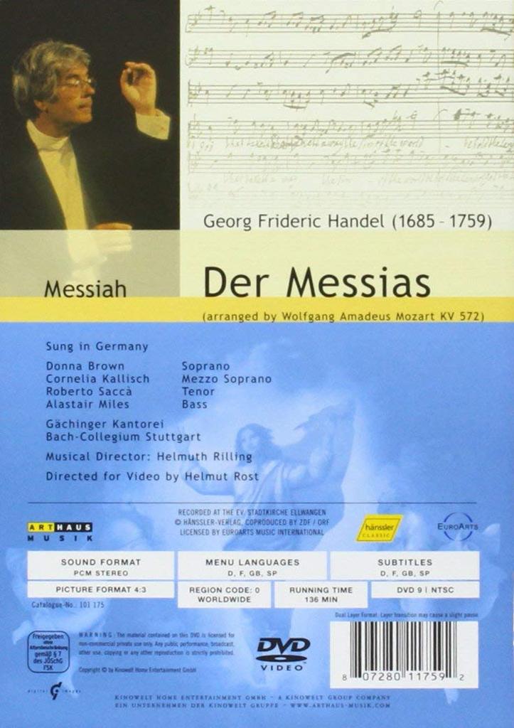HANDEL: MESSIAH (ARR. MOZART) - RILLING, BACH COLLEGIUM STUTTGART