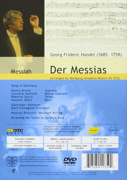 HANDEL: MESSIAH (ARR. MOZART) - RILLING, BACH COLLEGIUM STUTTGART