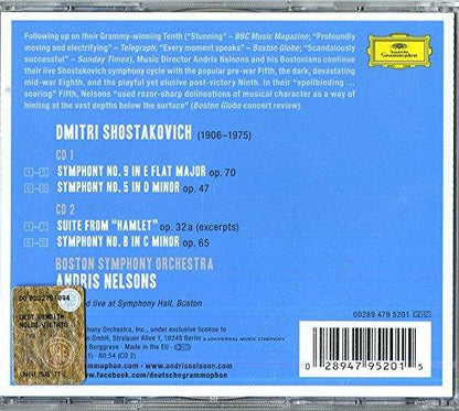 SHOSTAKOVICH UNDER STALIN'S SHADOW (SYMPHONIES 5, 8 & 9) - BOSTON SYMPHONY ORCHESTRA, ANDRIS NELSON (2 CDS)