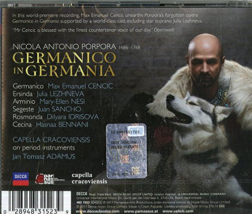 PORPORA: GERMANICO IN GERMANIA - MAX CENCIC EMMANUEL, CAPELLA CRACOVIENSIS (3 CDS)