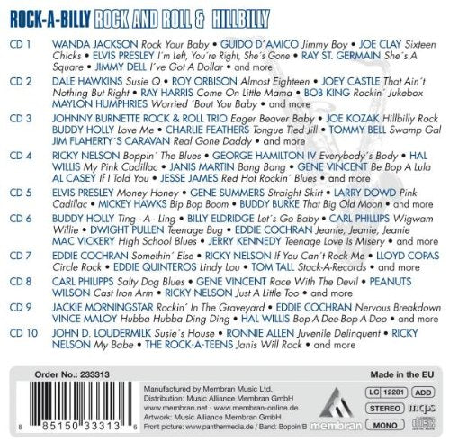 ROCK-A-BILLY: ROCK AND ROLL & HILLBILLY (10 CDS)