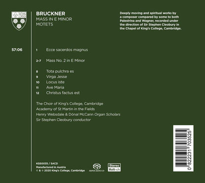 Bruckner: Mass In E Minor, Motets - The Choir of King's College Cambridge (HYBRID SACD)