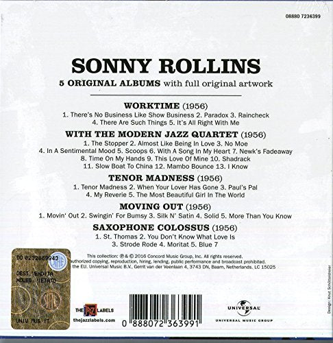 SONNY ROLLINS: 5 ORIGINAL ALBUMS (5 CDS)