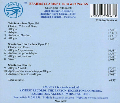 Brahms: Clarinet Trio and Sonatas: Hacker, Ward Clarke, Burnett