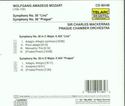 MOZART: SYMPHONIES NO. 36 & 38 - Prague Chamber Orchestra, Charles Mackerras