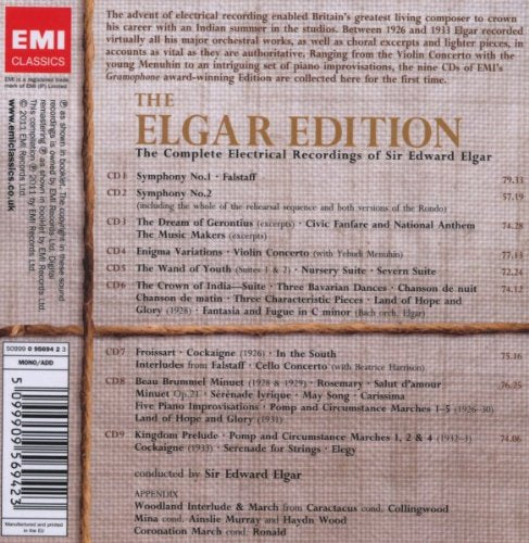 ELGAR: THE COMPLETE ELECTRICAL RECORDINGS ON EMI (9 CDS)