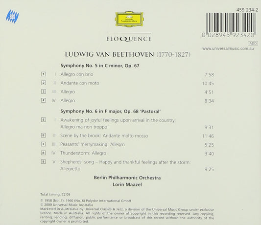 BEETHOVEN: SYMPHONIES 5 & 6 - MAAZEL, BERLIN PHILHARMONIC