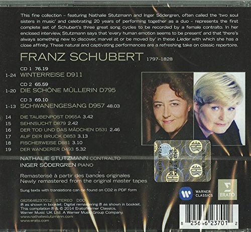 SCHUBERT: Winterreise,  Die Schone Mullerin & Schwanengesang - Nathalie Stutzmann (3 CDs)