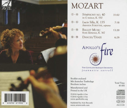 Mozart: Symphony No. 40; Ballet Music - Apollo's Fire