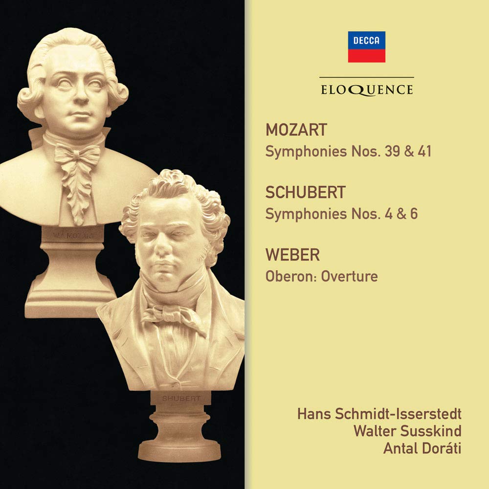 MOZART: Symphonies 39 & 41; SCHUBERT: Symphonies 4 & 6; WEBER: Oberon Overture - Schmidt Isserstedt (2 CDs)
