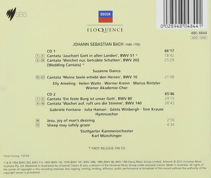 BACH: Cantatas - Danco; Krause, Winburgh, Stuttgarter Kammerorchester; Karl Munchinger (2CDS)