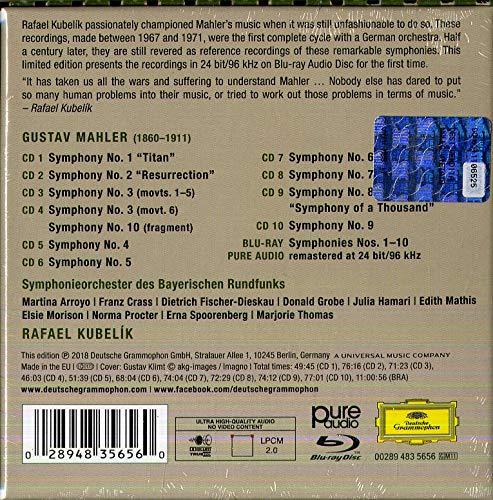MAHLER: 10 SYMPHONIES - KUBELIK,  Symphonieorchester des Bayerischen Rundfunks (10 CDS + BLU-RAY AUDIO)