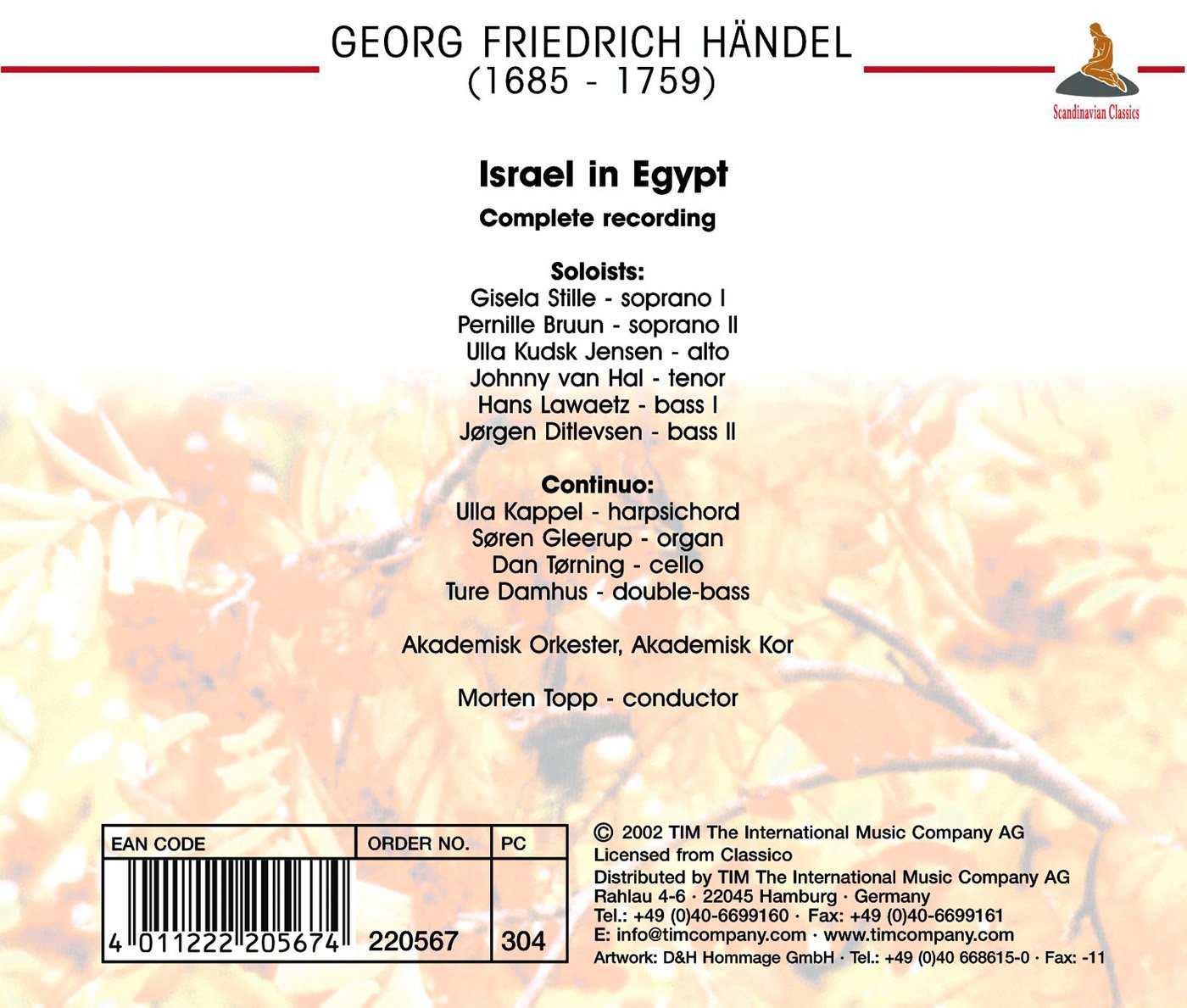 HANDEL: ISRAEL IN EGYPT - Akademisk Orchestra and Choir (2 CDs)
