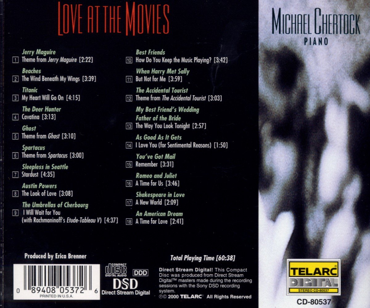 LOVE AT THE MOVIES: Romantic Piano Music from the Movies - Michael Chertock