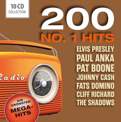 200 NUMBER 1 HITS - ELVIS, PAT BOONE, PAUL ANKA, JOHNNY CASH, FATS DOMINO AND MORE! (10 CDS)