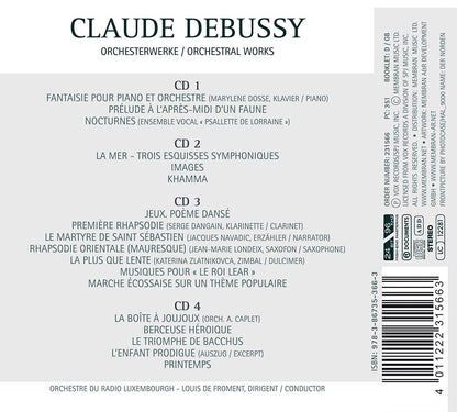 DEBUSSY: ORCHESTRA WORKS - DE FROMENT, ORCHESTRA OF RADIO LUXEMBOURG (4 CDS)