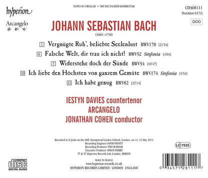 Bach: Cantatas Nos. 52, 54, 82 And 170 - Iestyn Davies