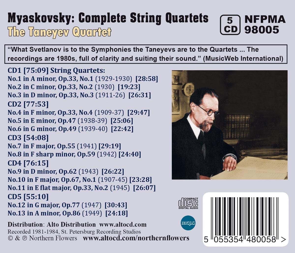 MYASKOVSKY - Complete String Quartets Nos. 1-13 - TANAYEV QUARTET (5 CDS)