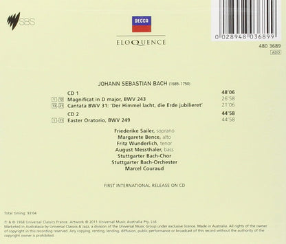 BACH: Magnificat, Cantata BWV 31, Easter Oratorio - Wunderlich, Stuttgarter Bach-Chor & Orchester (2 CDs)