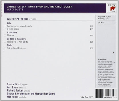 VERDI DUETS: TUCKER, BAUM, METROPOLITAN OPERA ORCHESTRA, MAX RUDOLF