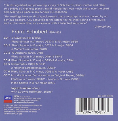SCHUBERT: THE PIANO SONATAS - INGRID HAEBLER (7 CDS)