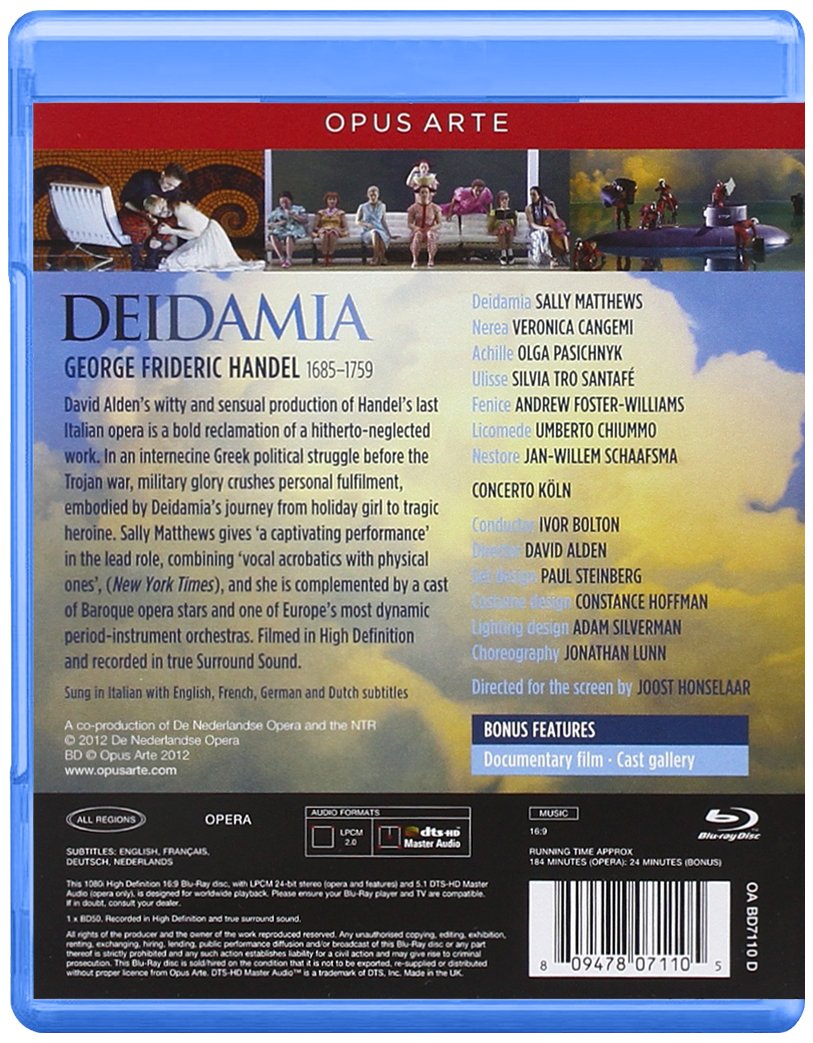 HANDEL: Deidamia - Concerto Koln, Netherlands Opera (Blu-Ray DVD)