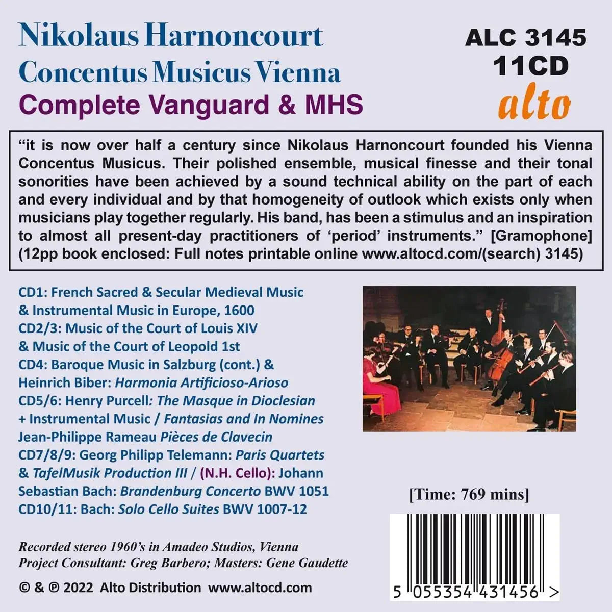 Nikolaus Harnoncourt & Concentus Musicus Wien - The Complete Vanguard & Musical Heritage Society Recordings (11 CDs, OR 11 CDS/Digital Download Bundle)